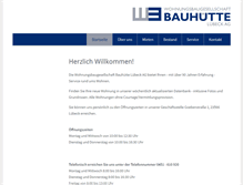 Tablet Screenshot of bauhuette-luebeck.de